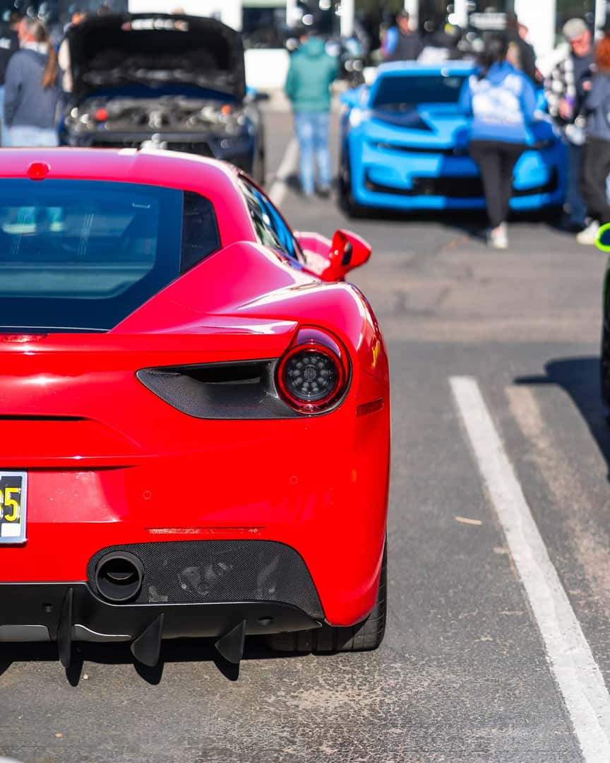 rear view of red vehicle
