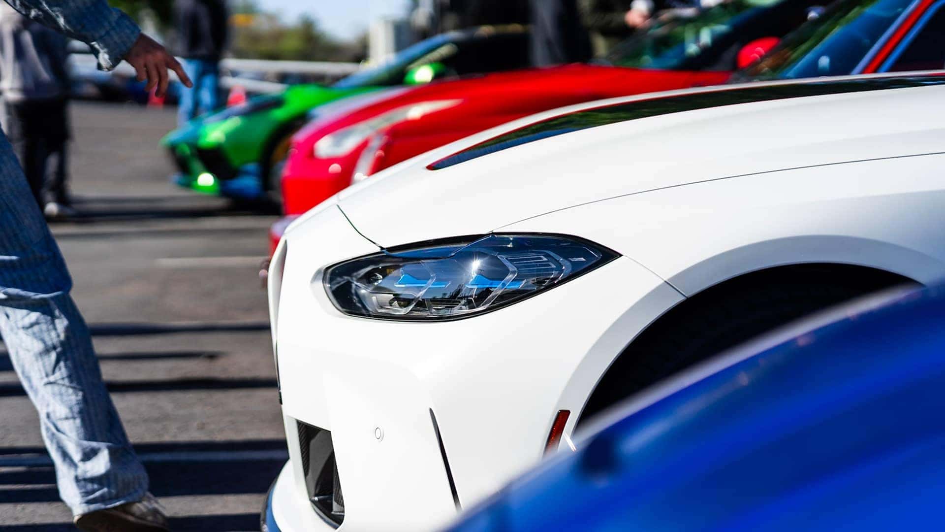 row of colorful vehicles