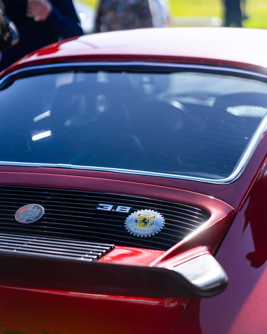 rear of maroon vehicle
