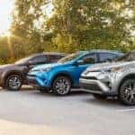 2018 toyota rav4 suv family parking lot