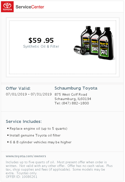 Toyota Oil Change Coupon >> Car Service Specials Toyota Car Dealer Near Palatine Il Toyota Oil Change Coupon >> Car Service Specials Toyota Car Dealer Near Palatine Il