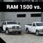 From left to right: the 2018 RAM 1500, 2018 RAM 2500, and 2018 RAM 3500.