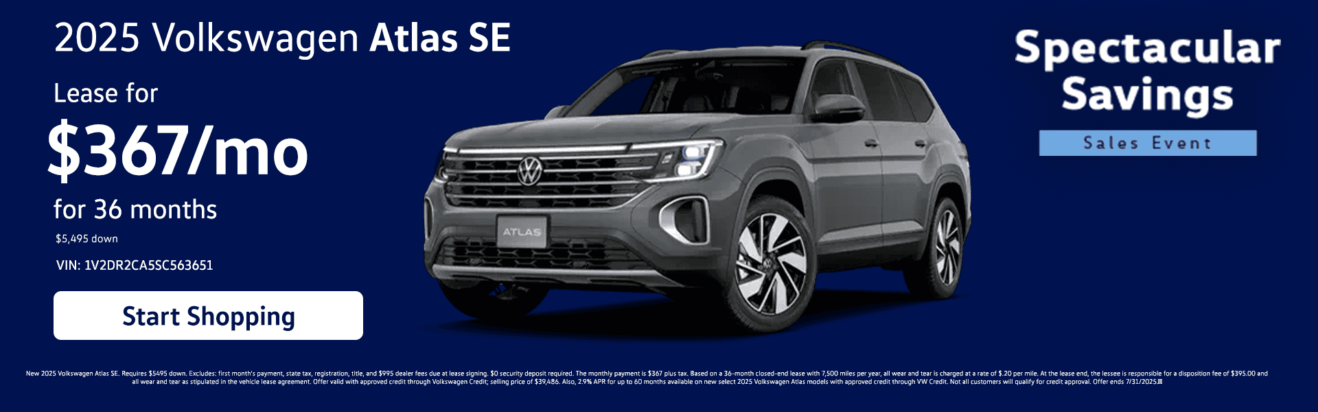 2025 Volkswagen Atlas SE Offer