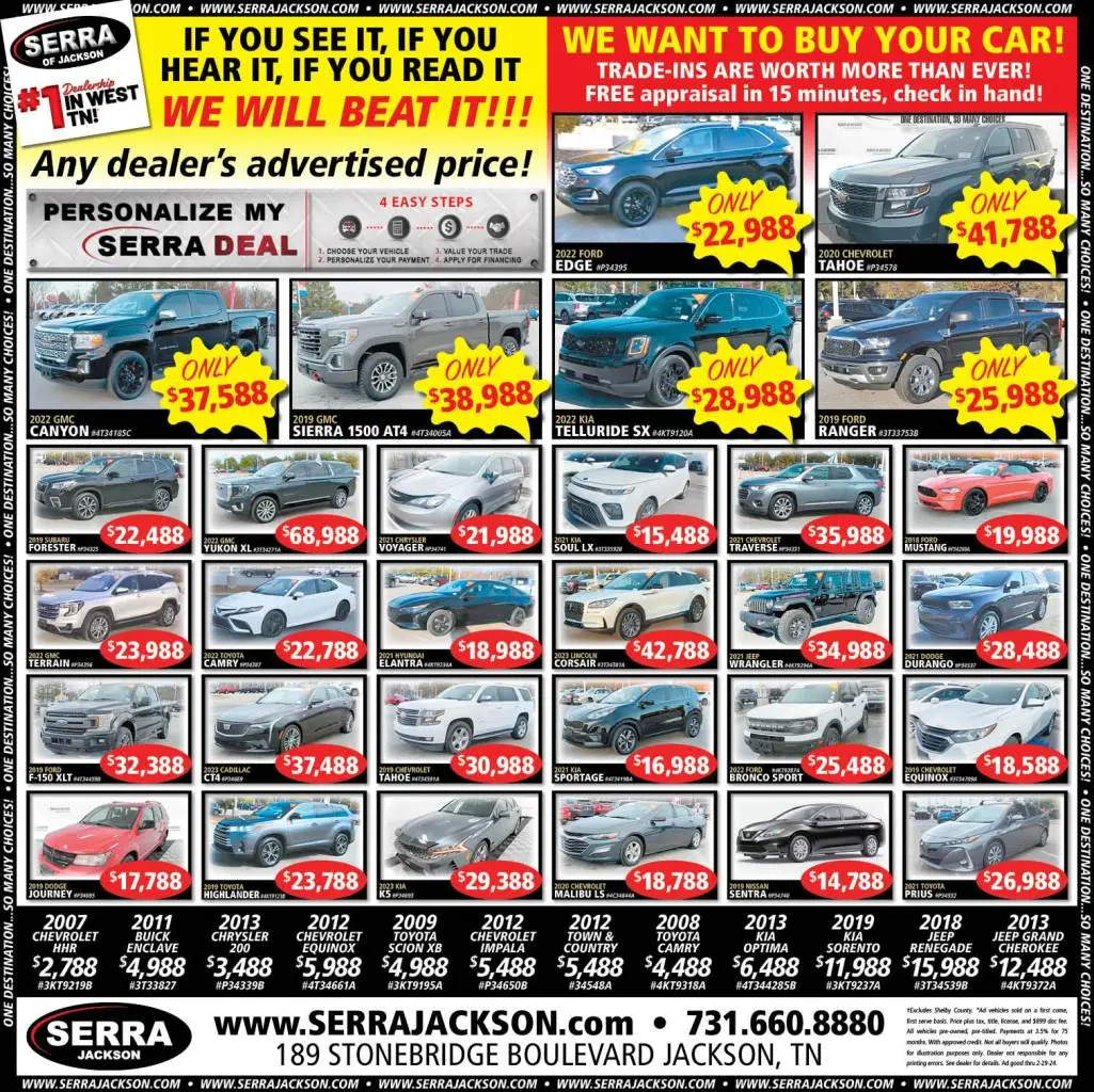 Weekly Newspaper Specials | Serra Chevrolet Buick GMC Jackson