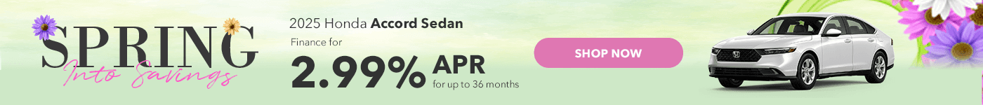 2025 Honda Accord Sedan Finance for 2.99% APR for up to 60 months