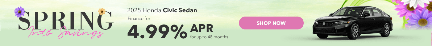 2025 Honda Civic Sedan Finance for 4.99% APR for up to 48 months