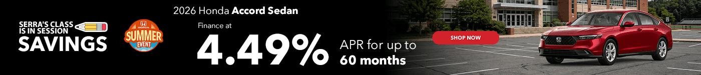 2026 Honda Accord Sedan Finance at 4.49% APR for up to 60 months