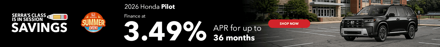 2026 Honda Pilot Finance for 3.49% APR for up to 36 months