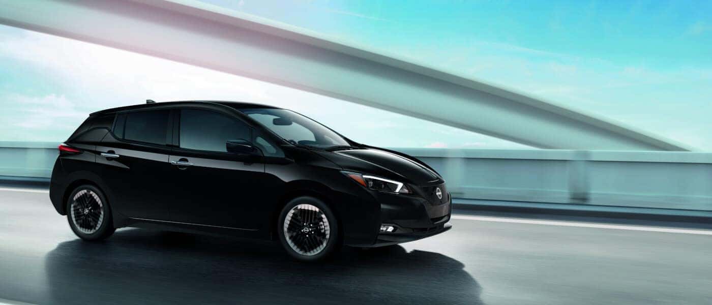 2024 Nissan LEAF Exterior Driving On Blurred Bridge