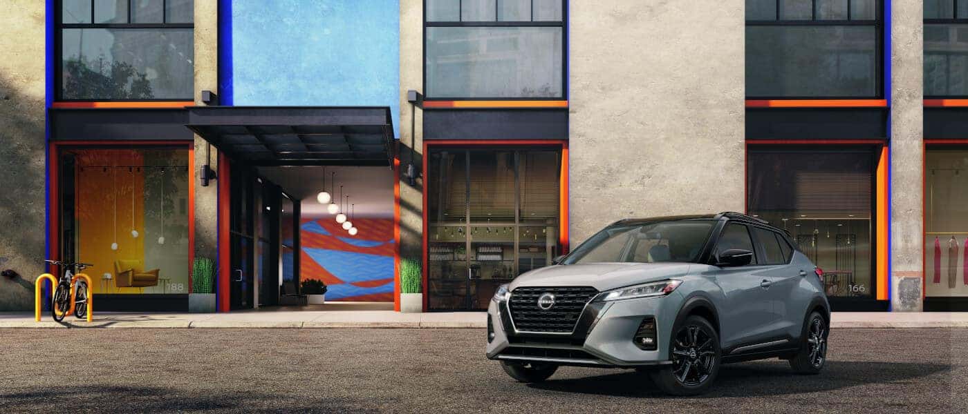 2024 Nissan Kicks Exterior Parked By Colorful Building