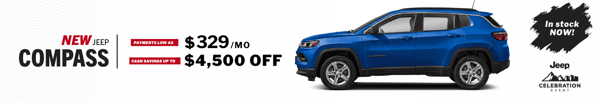 2025 Jeep Compass - Cash Savings up To $4,500 - Payments as Low as $329 /mo