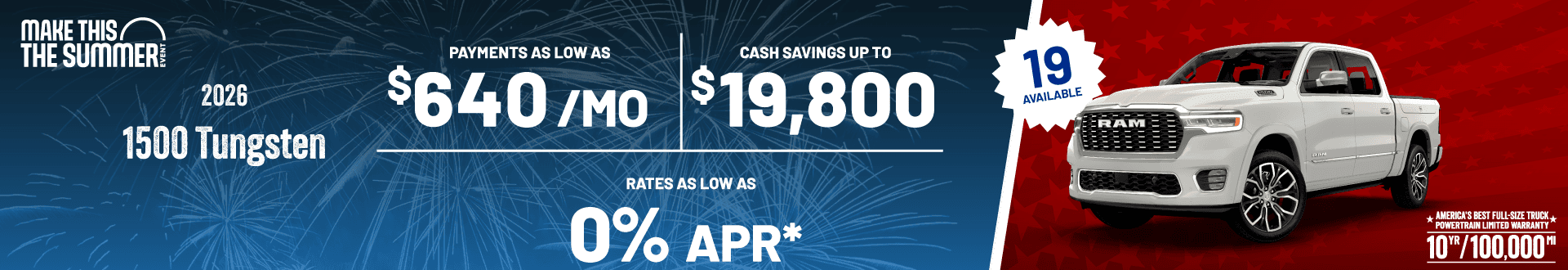 2026 1500 Tungsten : Cash savings up to up to $19,800 cash savings - Payments as low as $640 per month - Rates as low as 0% APR