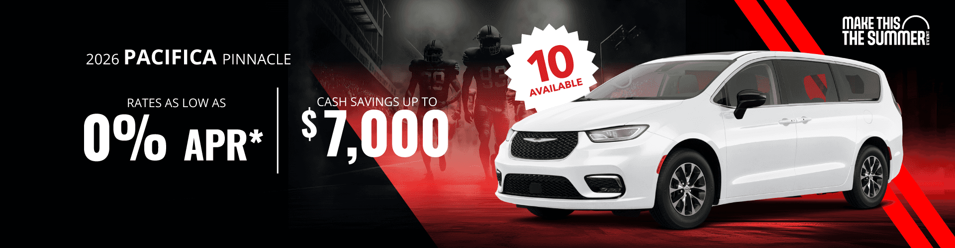 2026 Pacifica Pinnacle : Rates as low as 0% APR - Cash savings up to up to $7,000 - 