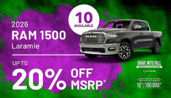 Purchase a new 2026 RAM 1500 and get $14,882 off