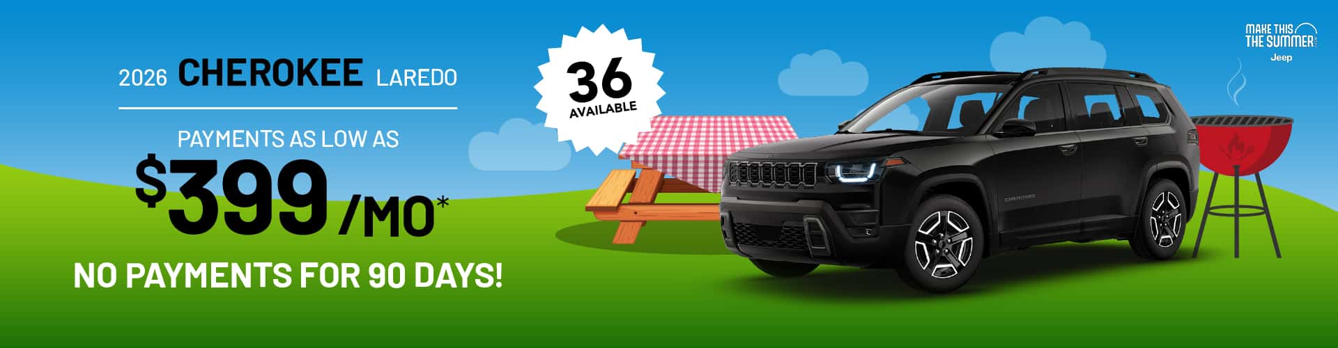 2026 Cherokee Laredo : Payments as low as 399 per month - -