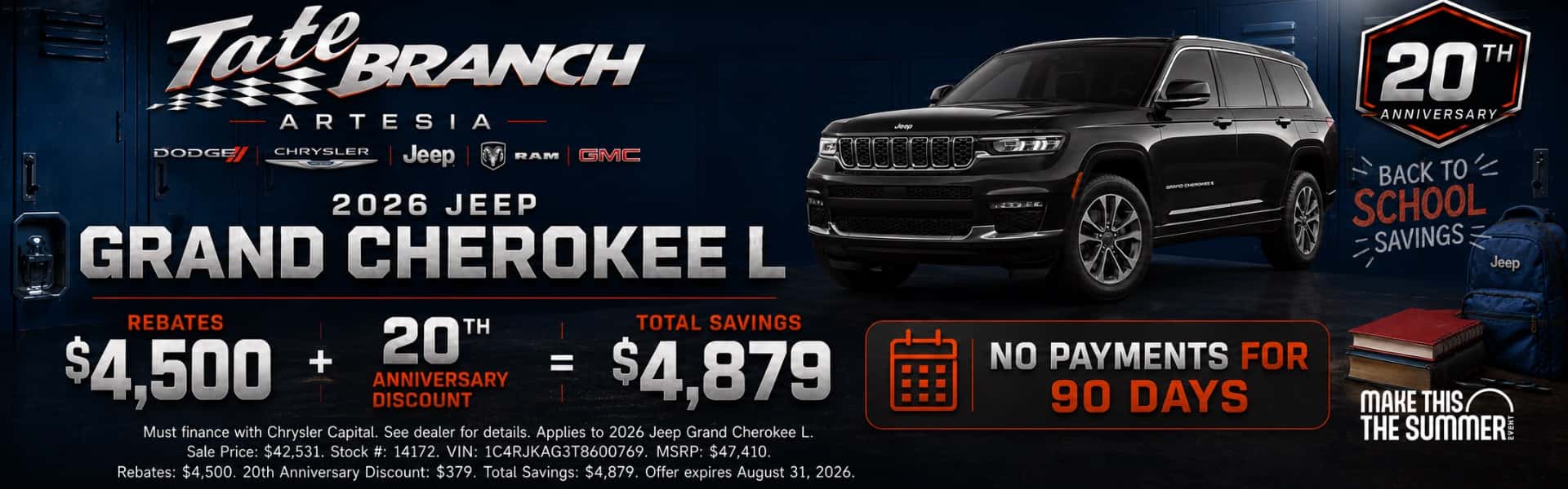Tate Branch Artesia August Incentives