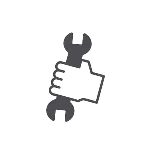 hand holding wrench icon