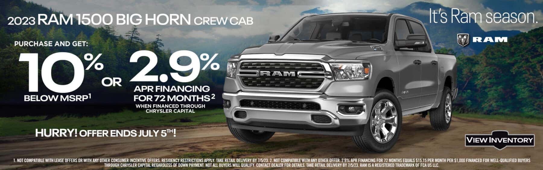 2023 Ram 1500 Big Horn Crew Cab Tate Branch Hobbs