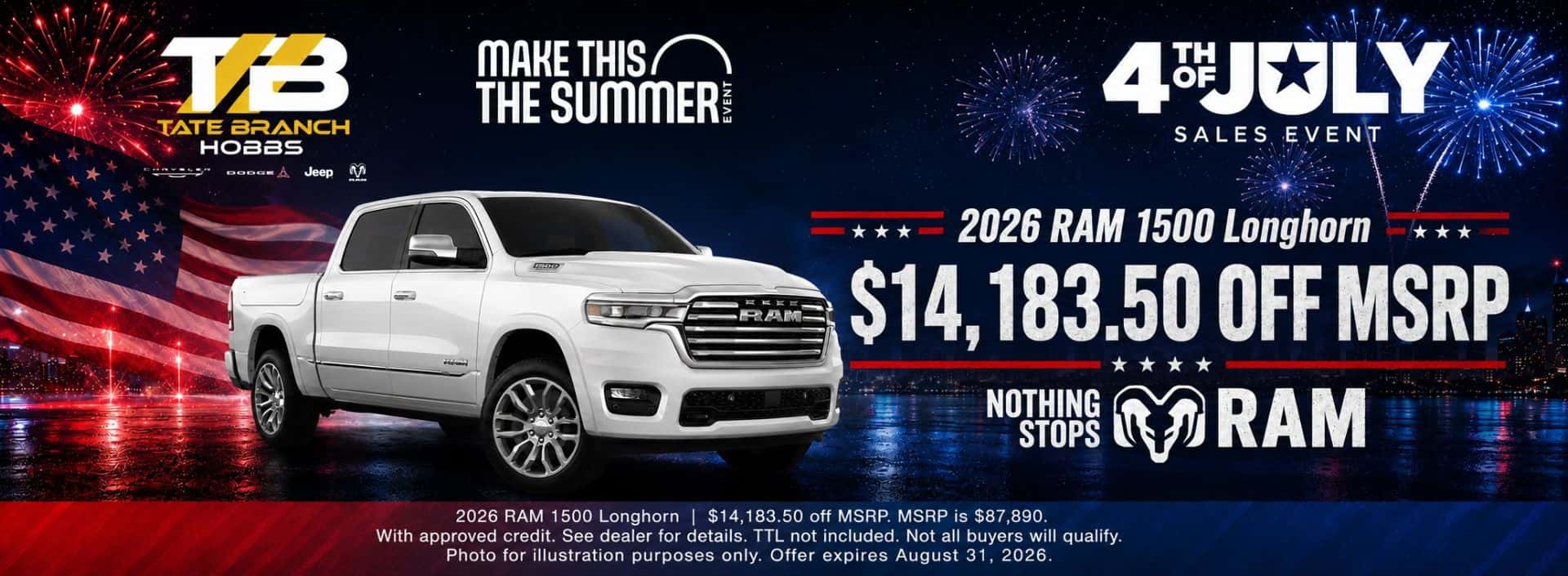 Tate Branch Hobbs August Incentives