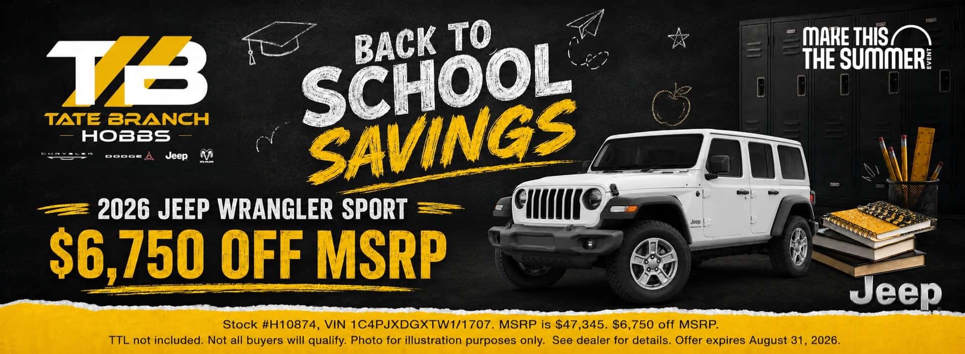 Tate Branch Hobbs August Incentives