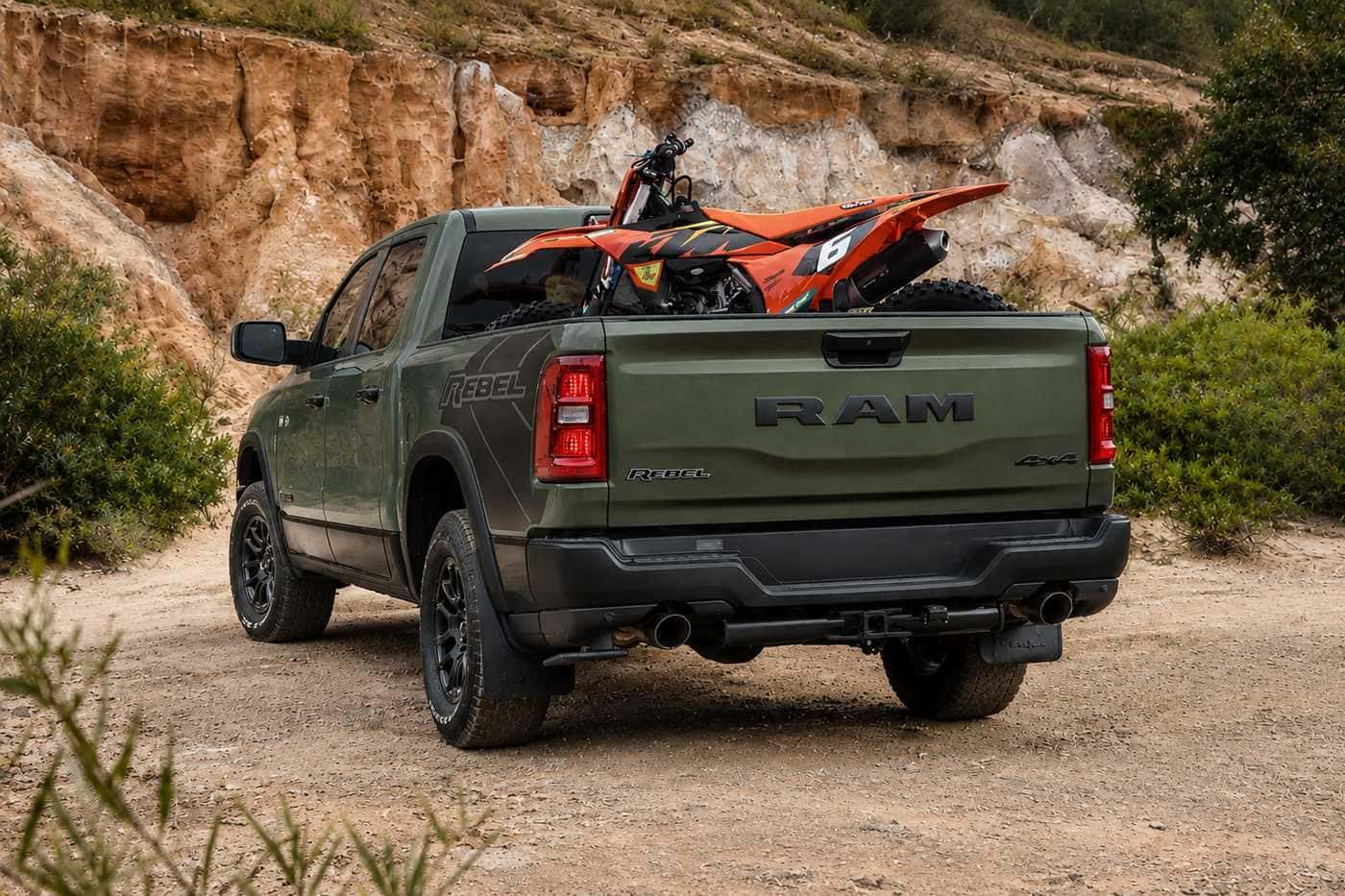 2026 Ram 1500 Rebel rear angle view
