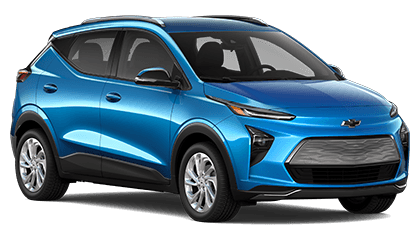 2022 Chevy Bolt EUV 1LT in Bright Blue Metallic.