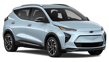 2022 Chevy Bolt EUV Premier in Ice Blue Metallic.