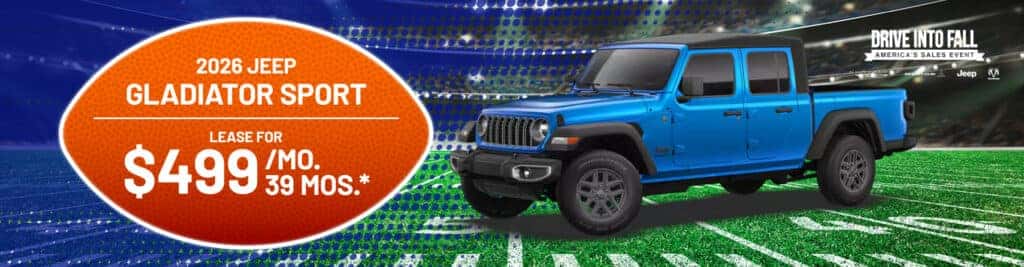 Lease a 2026 Jeep Gladiator Sport for $499/month