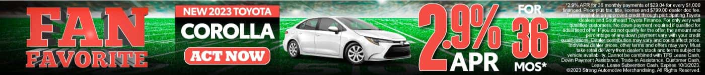New 2023 Toyota Corolla - 2.9% APR for 36 months*