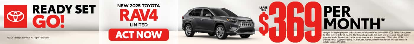New 2025 Toyota Rav4 Limited Lease for $369 a month*