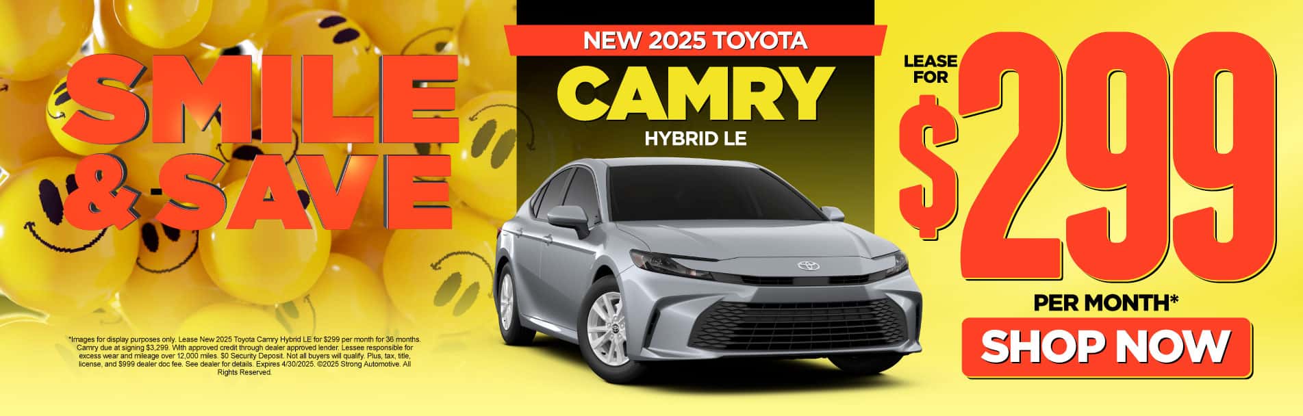New 2025 Toyota Camry Hybrid LE "Lease for $299 a month* "