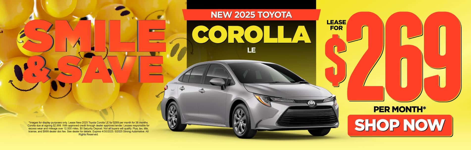 New 2025 Toyota Corolla LE "Lease for $269 a month* "