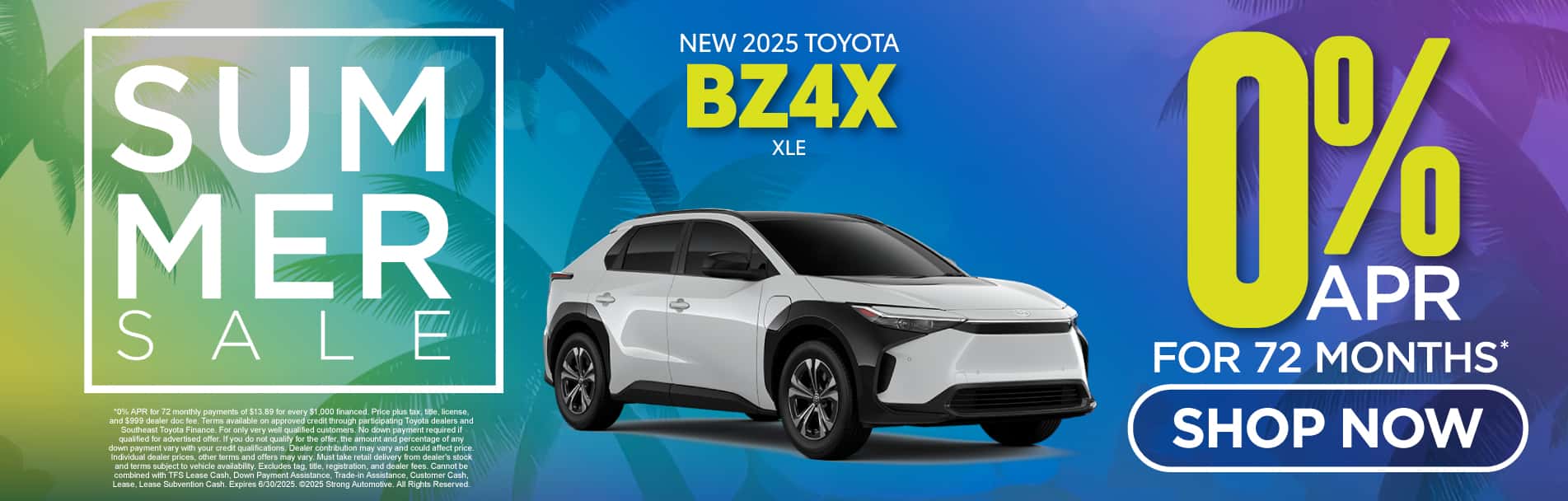 NEW 2025 BZ4X XLE 0% APR / 72 MONTHS*