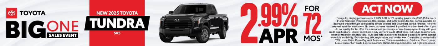 NEW 2025 TUNDRA SR5 2.99% APR / 72 MONTHS*