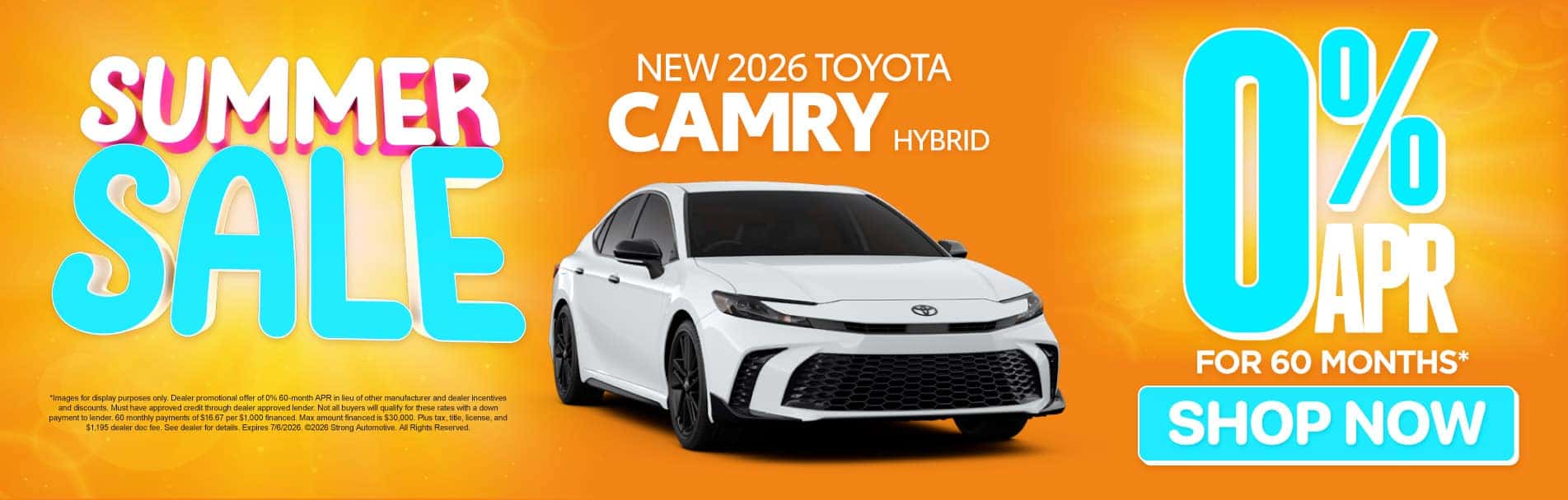 New 2026 Toyota Camry Hybrid 0% APR / 60 MO*