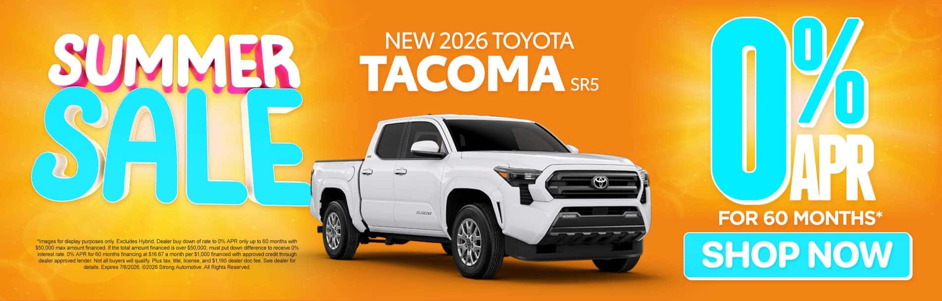NEW 2026 TOYOTA TACOMA SR5 0% APR / 60 MONTHS*