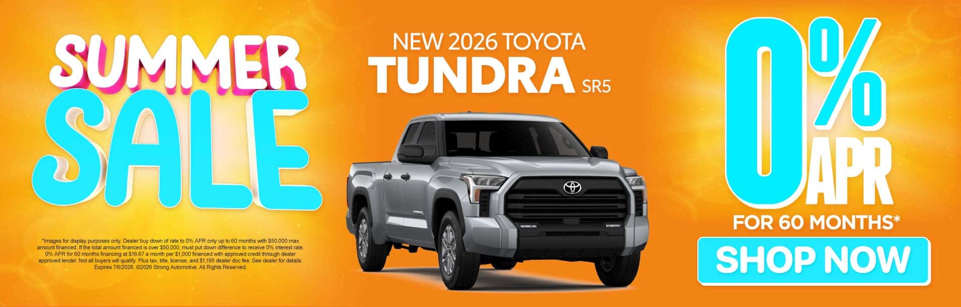 NEW 2026 TOYOTA TUNDRA SR5 0% APR / 60 MONTHS*