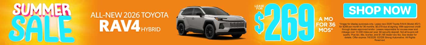 All-New 2026 Toyota RAV4 Hybrid Lease for $269 / 36 Mo*