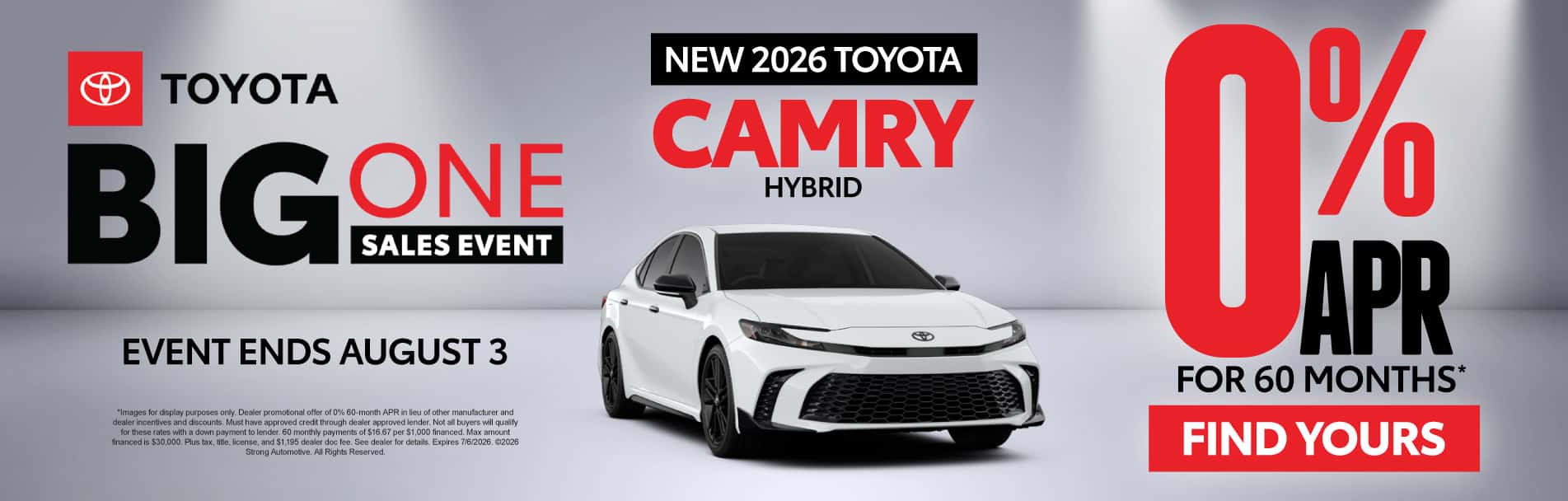 New 2026 Toyota Camry Hybrid 0% APR / 60 MO*