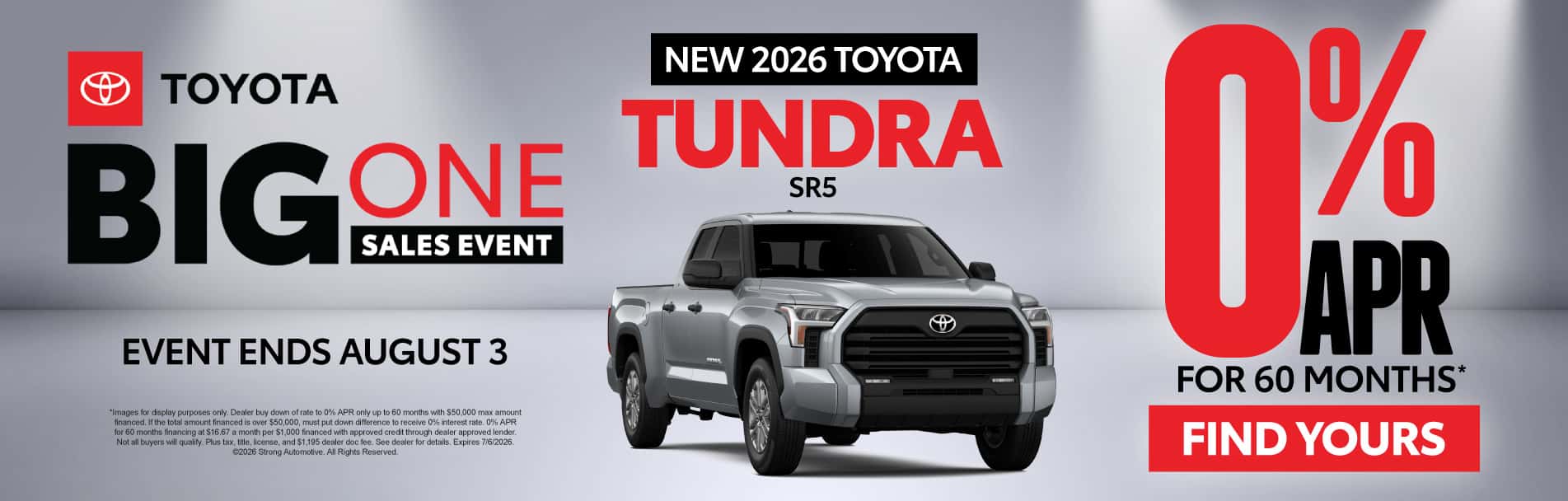 NEW 2026 TOYOTA TUNDRA SR5 0% APR / 60 MONTHS*