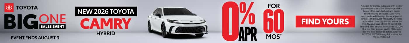 New 2026 Toyota Camry Hybrid 0% APR / 60 MO*