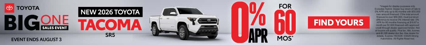 NEW 2026 TOYOTA TACOMA SR5 0% APR / 60 MONTHS*