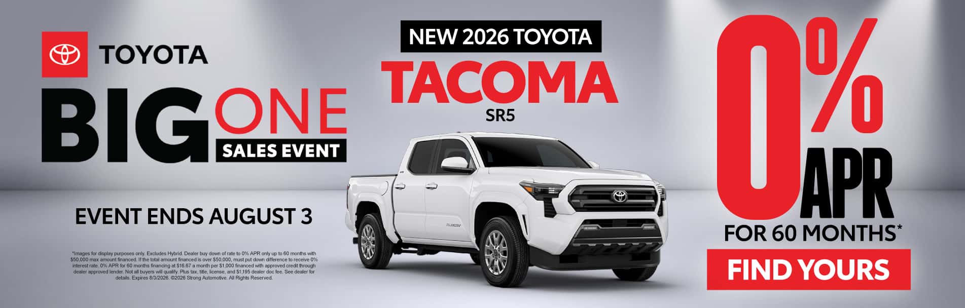 NEW 2026 TOYOTA TACOMA SR5 0% APR / 60 MONTHS*