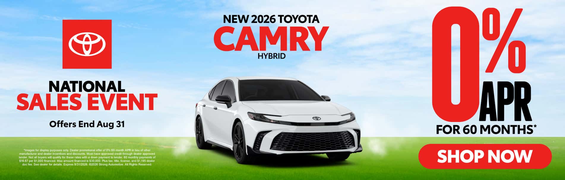 New 2026 Toyota Camry Hybrid 0% APR / 60 MO*