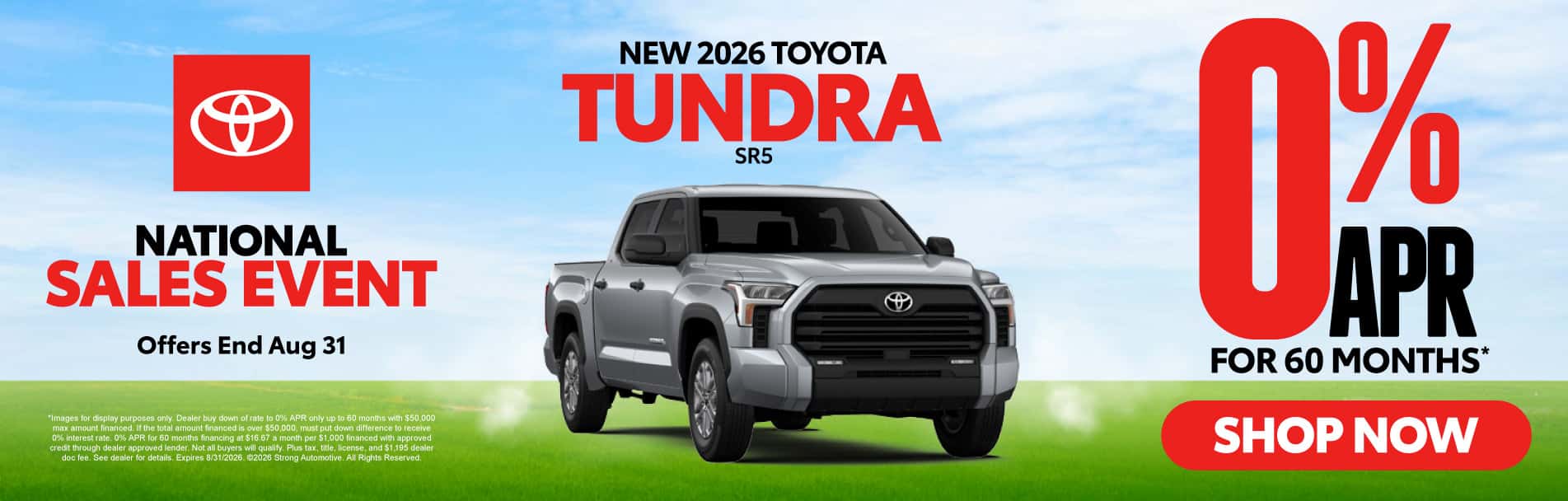 NEW 2026 TOYOTA TUNDRA SR5 0% APR / 60 MONTHS*