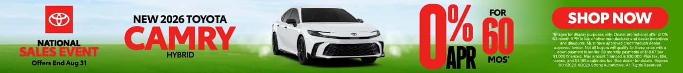 New 2026 Toyota Camry Hybrid 0% APR / 60 MO*