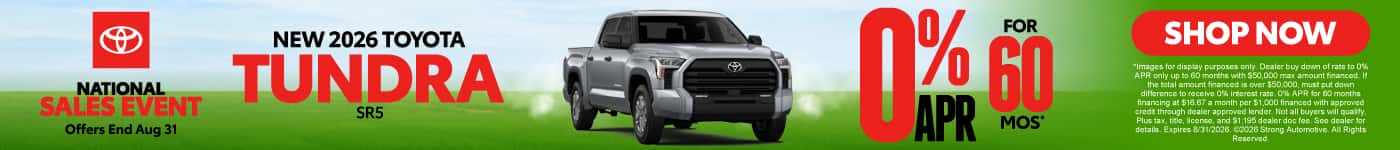NEW 2026 TOYOTA TUNDRA SR5 0% APR / 60 MONTHS*