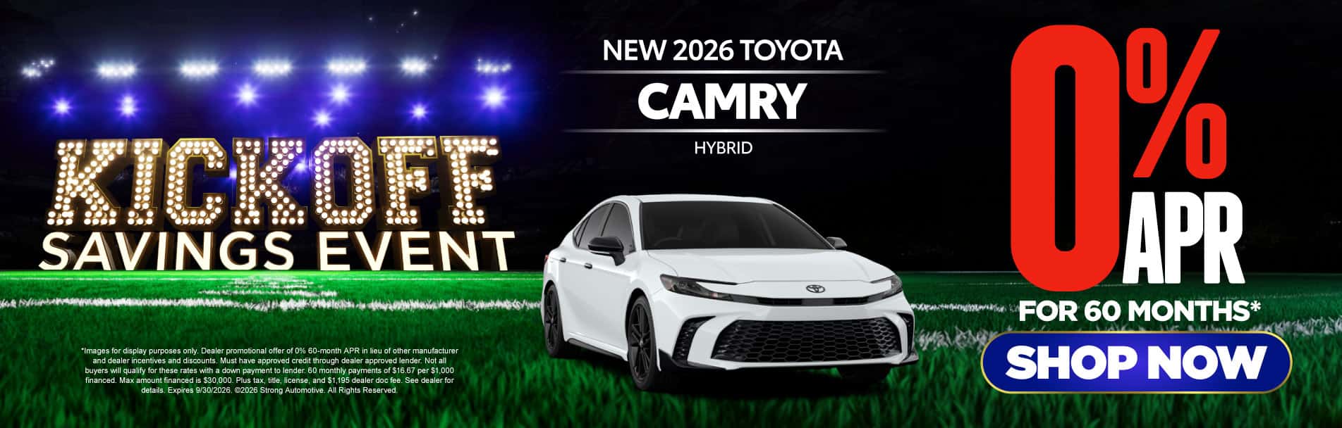 New 2026 Toyota Camry Hybrid 0% APR / 60 MO*