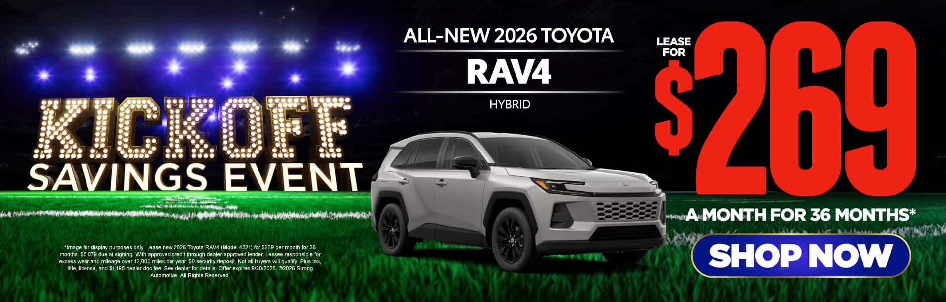 All-New 2026 Toyota RAV4 Hybrid Lease for $269 / 36 Mo*