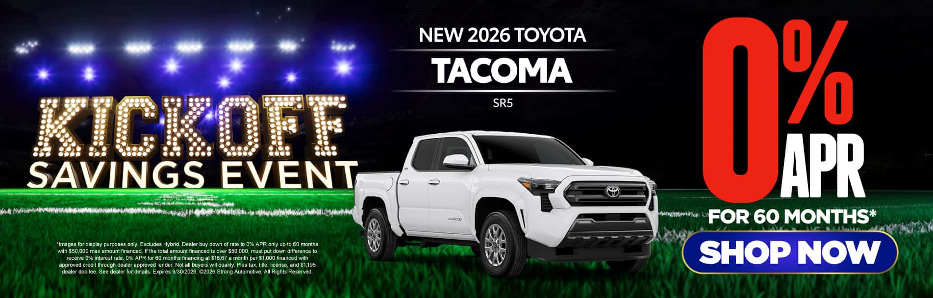 NEW 2026 TOYOTA TACOMA SR5 0% APR / 60 MONTHS*